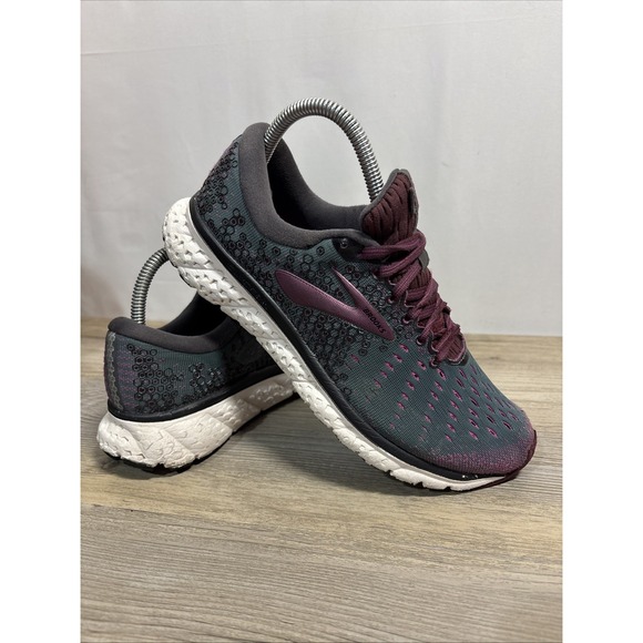 Brooks Womens 8.5 Glycerin 17 Green / Purple Running Shoes - Picture 1 of 11